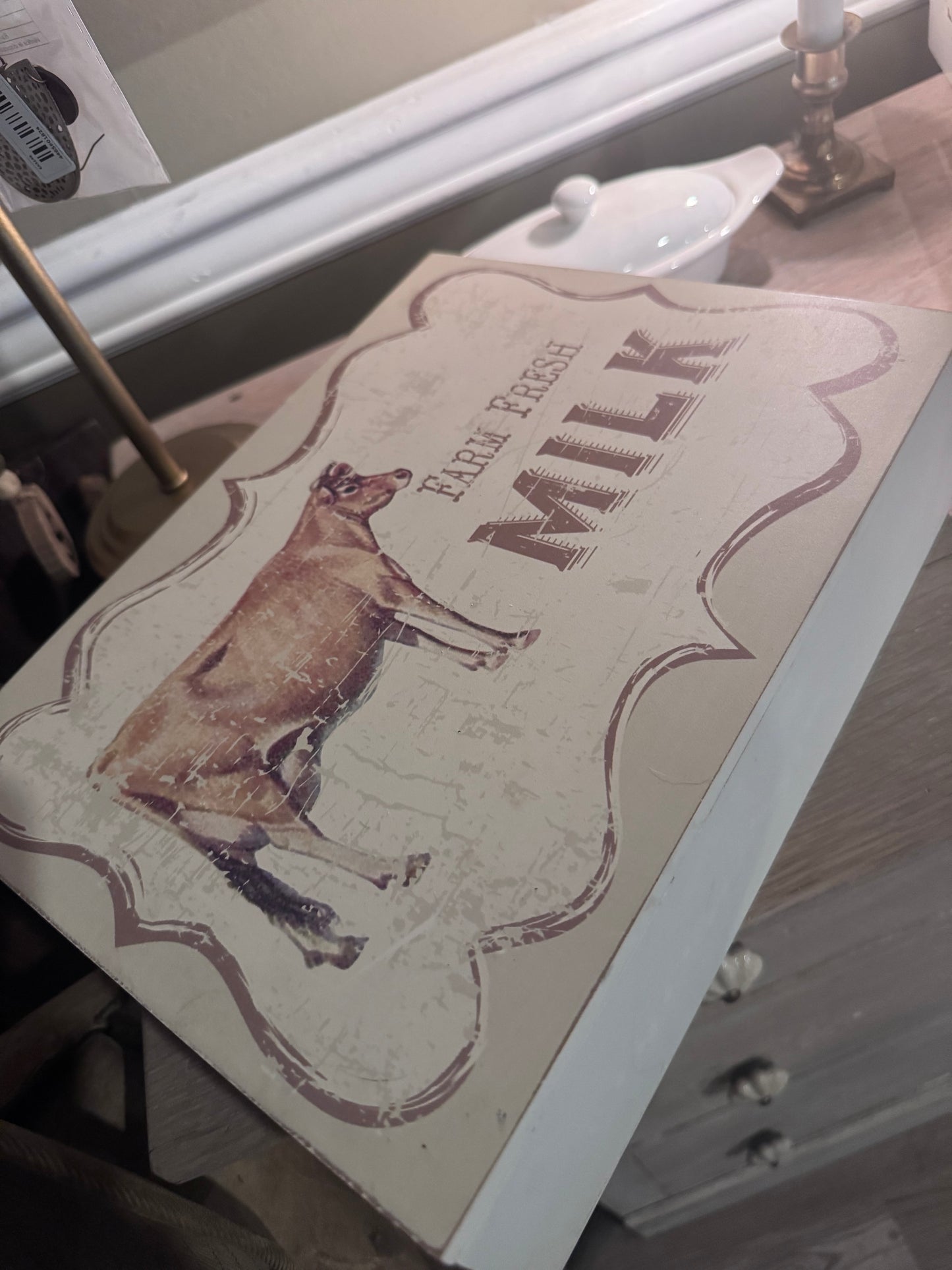Farm fresh milk box storage decor