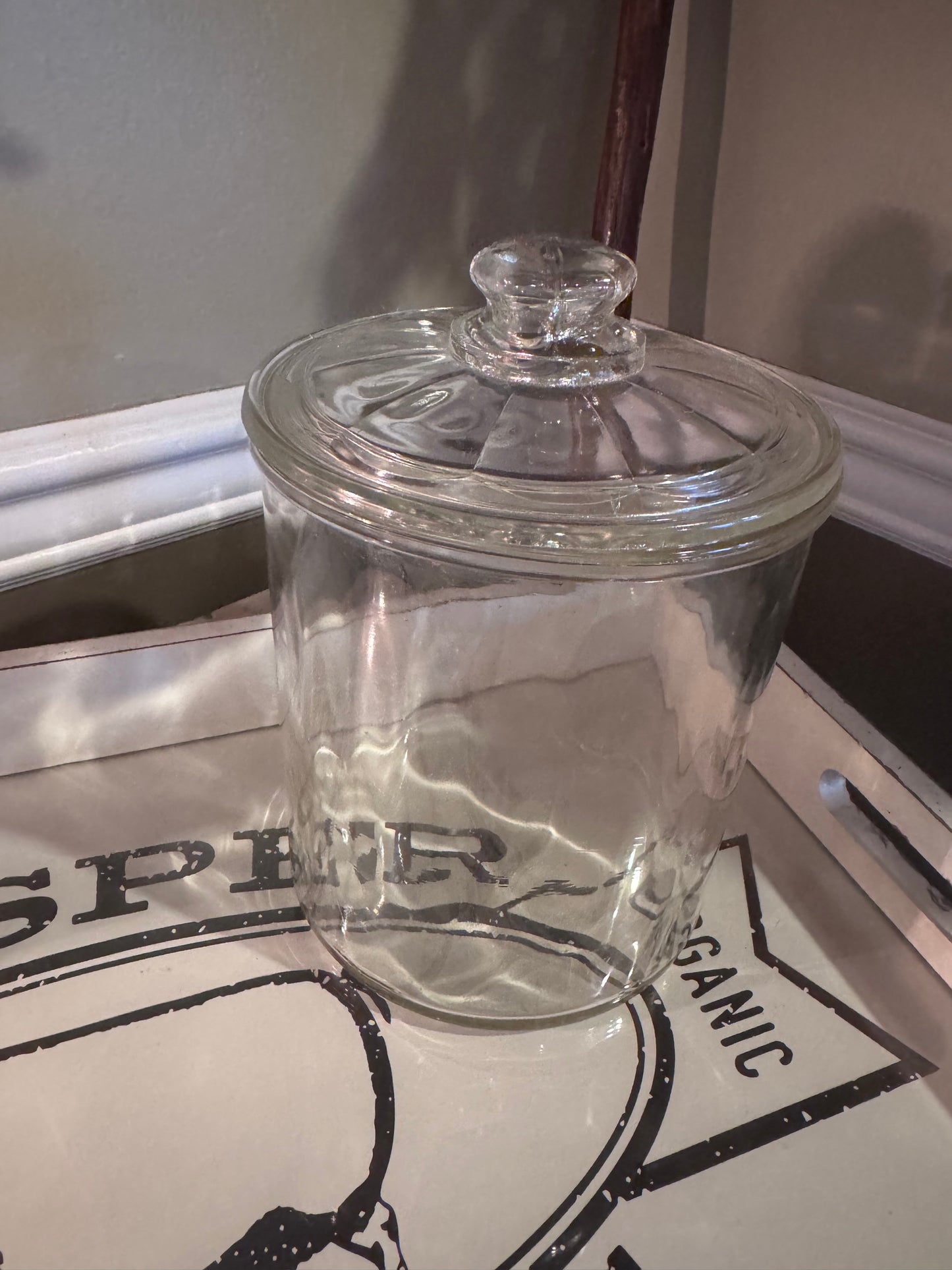 Vintage storage apothecary jar medium