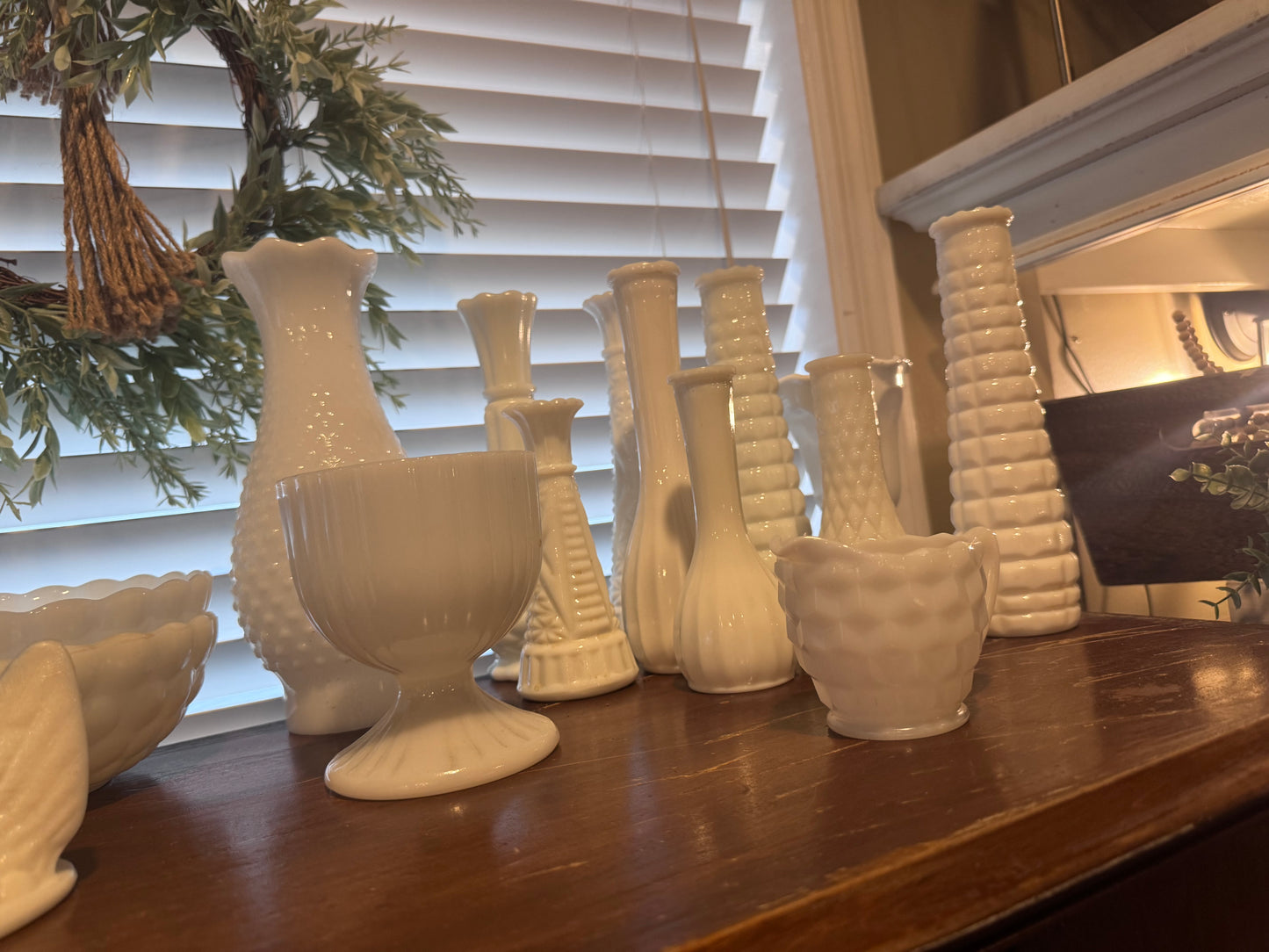 Milk glass vase