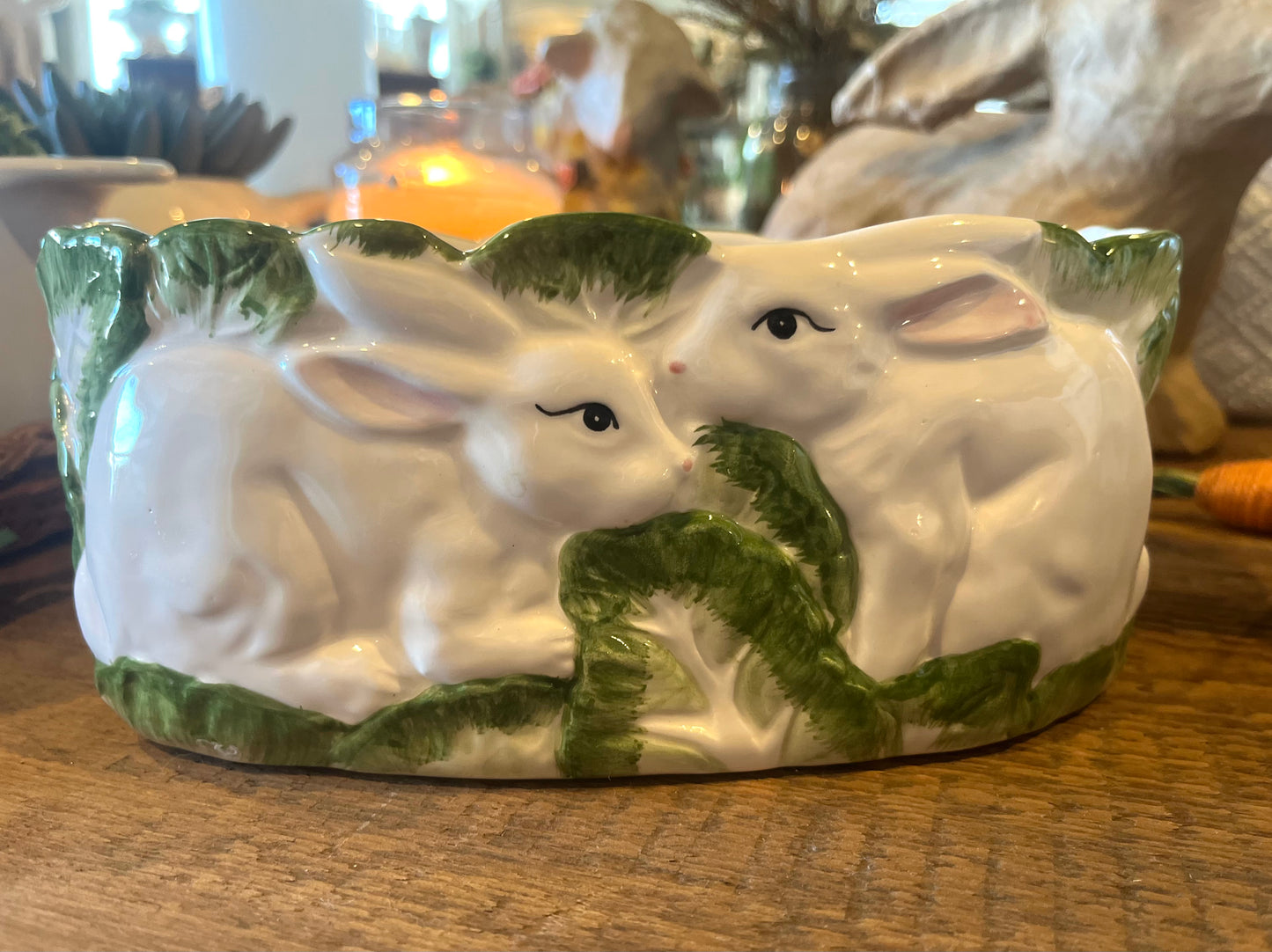 Vintage bunny planter